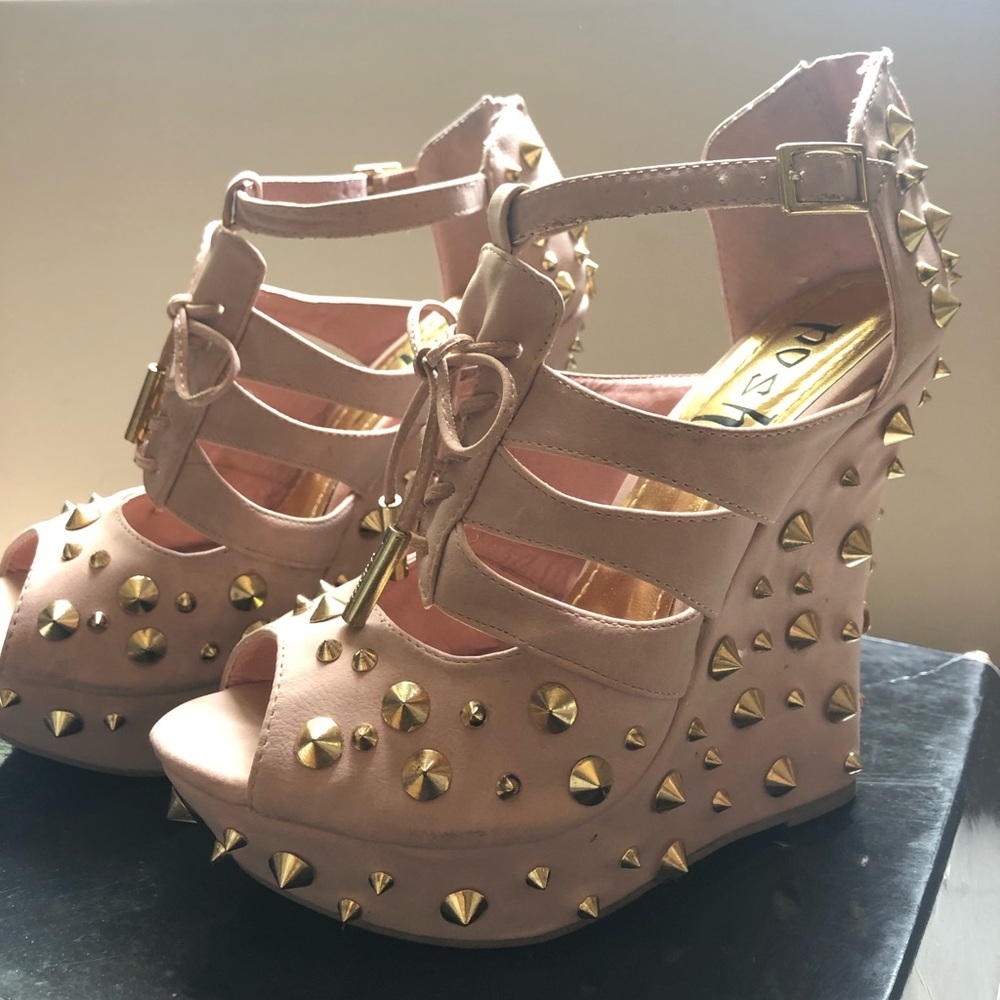 Posh studded wedges